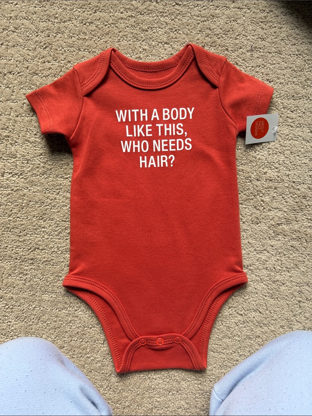 Say What? Red Baby One-Piece Bodysuit with White Slogan
